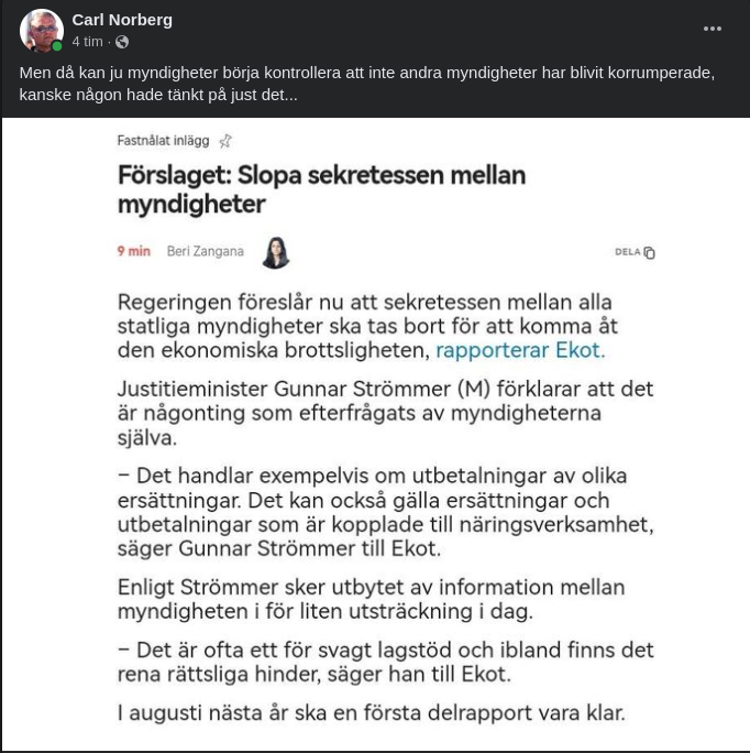 Sekretesslopande Myndigheter Emellan