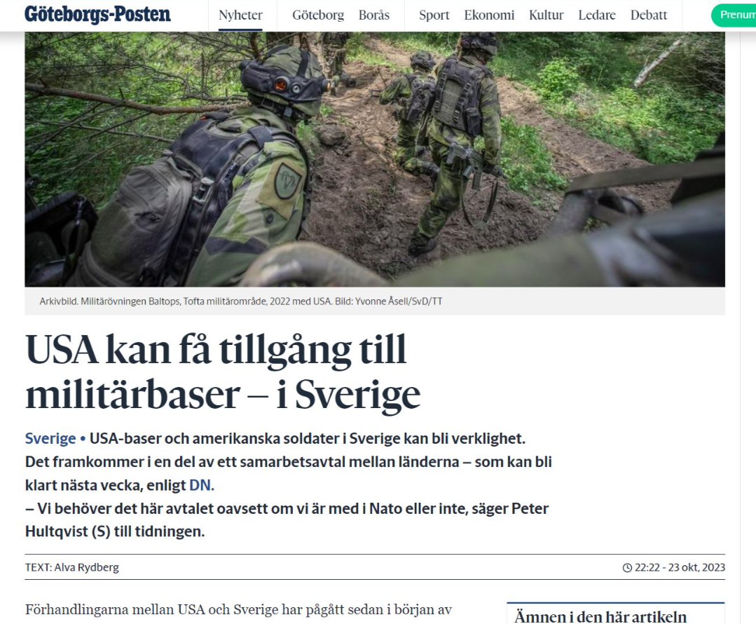 Amerikansk Militärbastillgång I Sverige