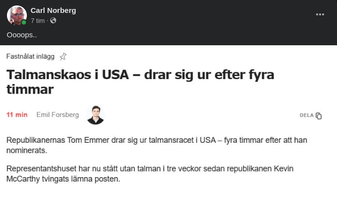 Fortsatt Talmanskaos