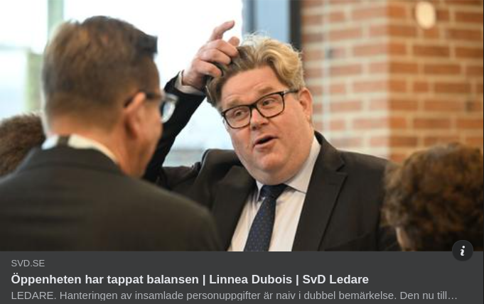 Tappad Öppenhetbalans I SvD