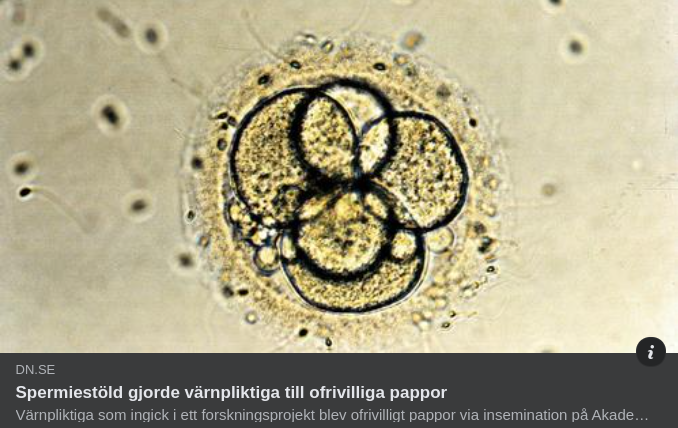 Spermiestöld & Värnpliktiga Ofrivilliga Pappor