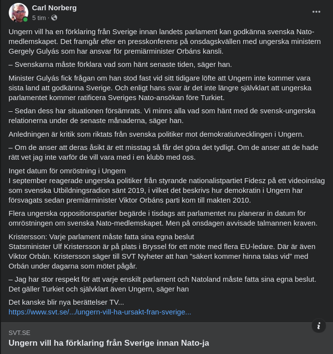 Förklaringskrävande Ungern