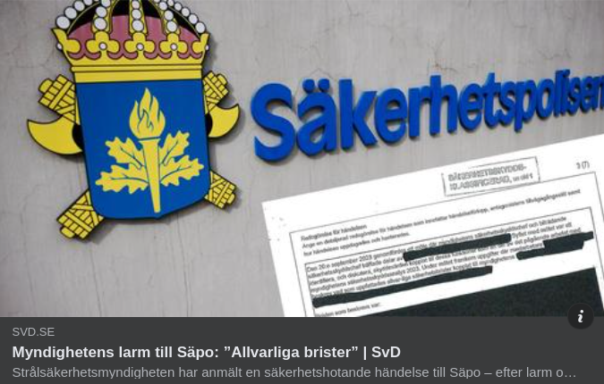 Myndighetslarm Till Säpo