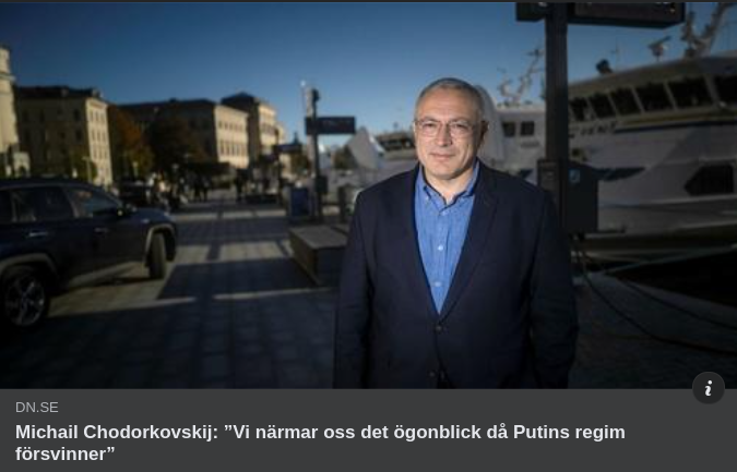 Chodorkovskij & Putins Försvinnande Regim I DN
