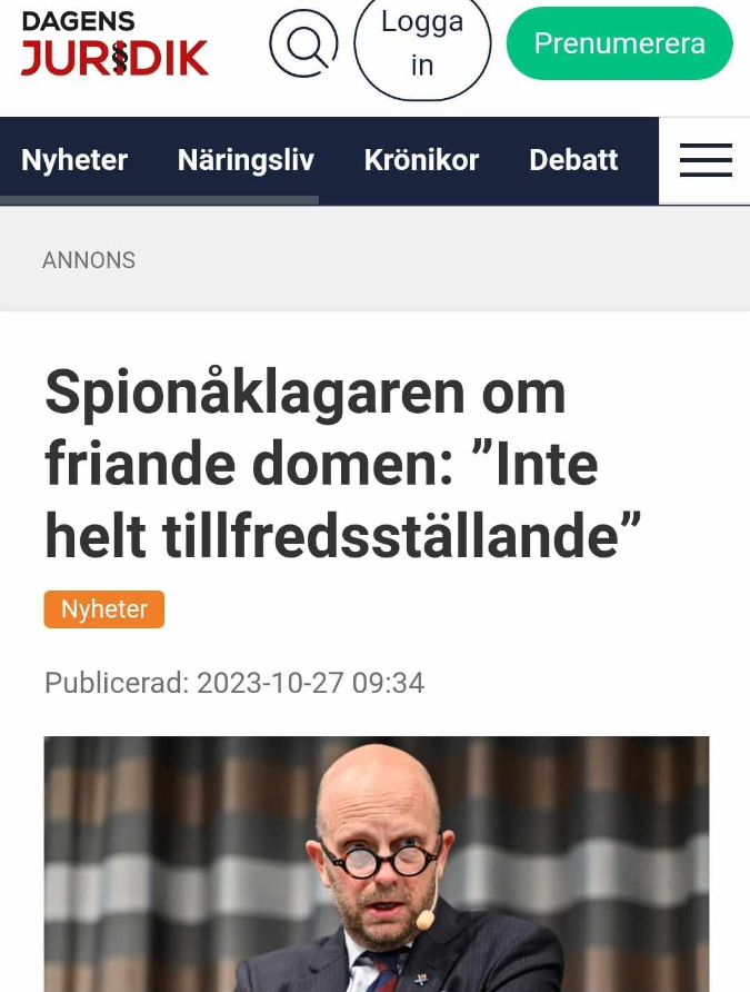 Otillfredsställd Spionåklagare