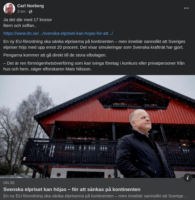 Elprishöjning Här För Elprissänkning Där