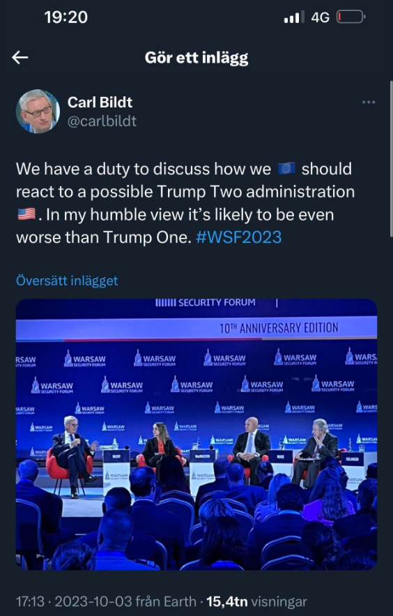 Frivillige Bildt Om Trump Two Administration