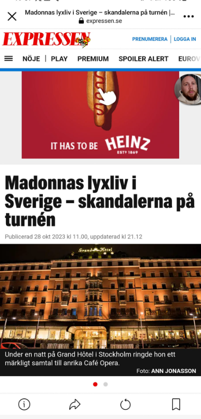 Madonna Ringer Från Grand