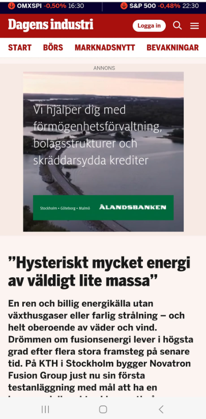Mycket Energi & Lite Massa