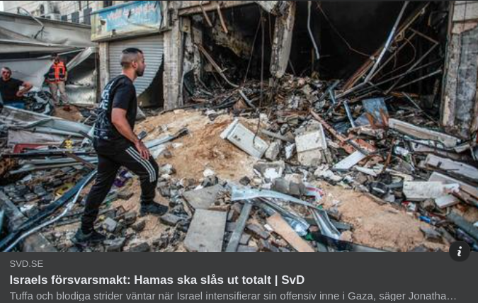 Israel Tänker Slå Ut Hamas Totalt