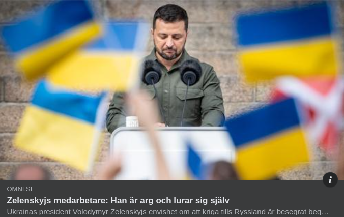 Arg & Självbedragande Zelensky