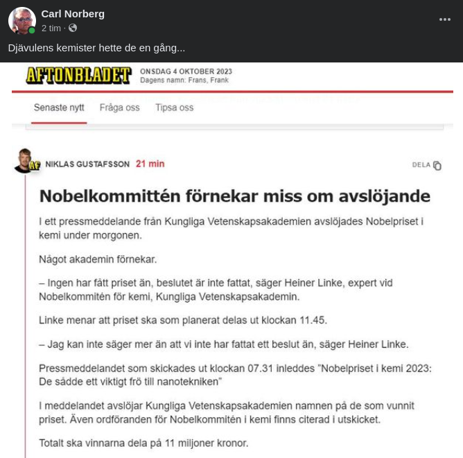 Förnekande Nobelkommitté