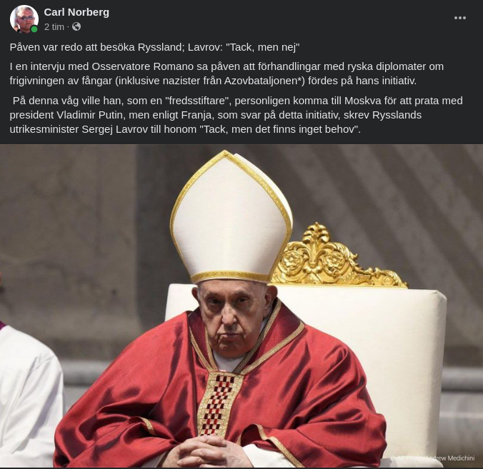 Ryssland Utan Behov Av Påven