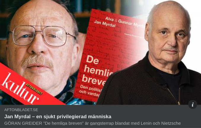 Greider Om Sjukt Privilegierad Myrdal I Aftonslasket