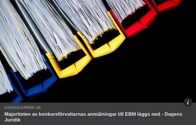 Nedlagda Konkursförvaltningsanmälningar Hos EBM
