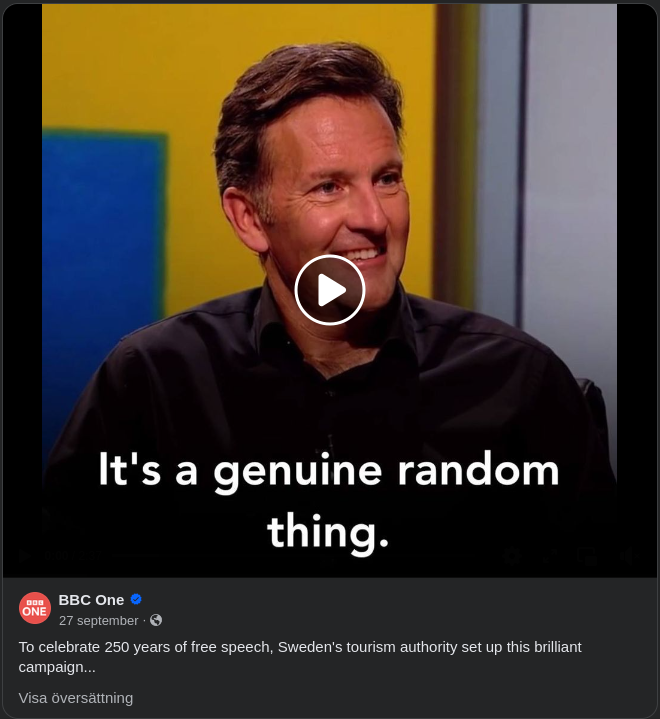 250 År Svensk Yttrandefrihet I BBC