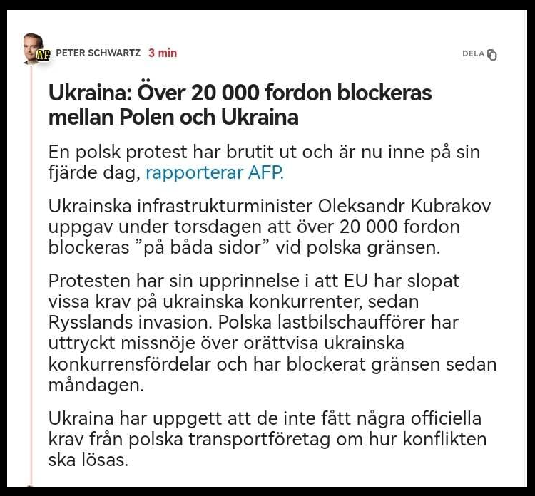 Gränstjurigt Mellan Polen & Ukraina