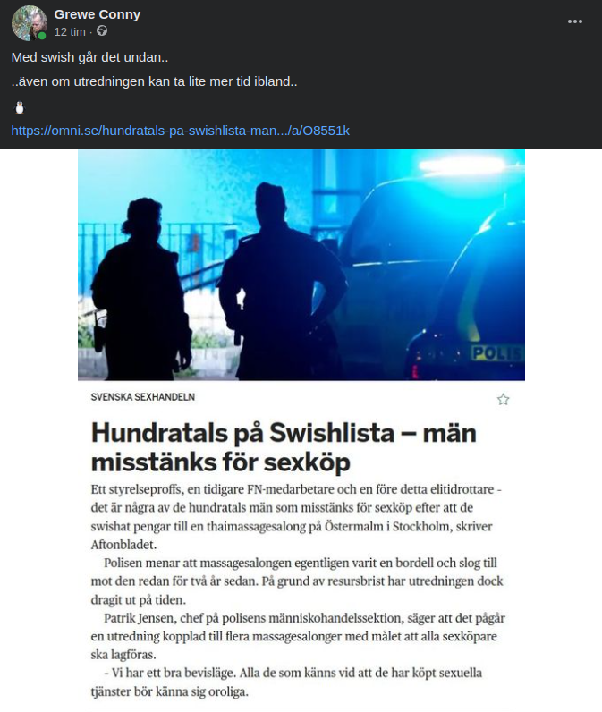 Swishlistad Sexhandel I Stockholm