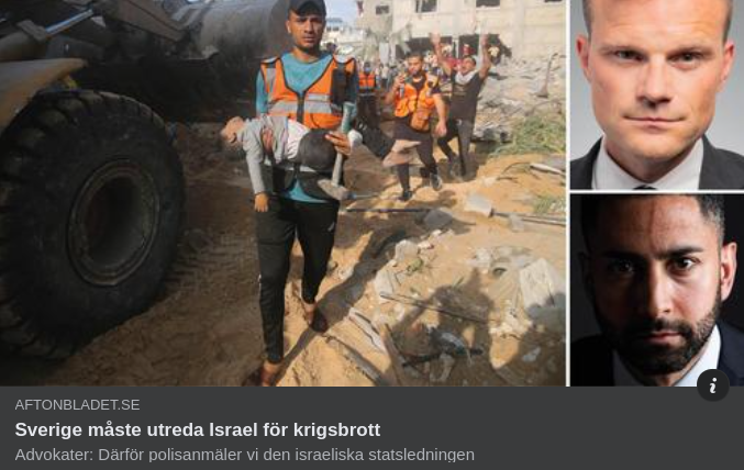 Svenska Advokater Polisanmäler Israels Statsledning