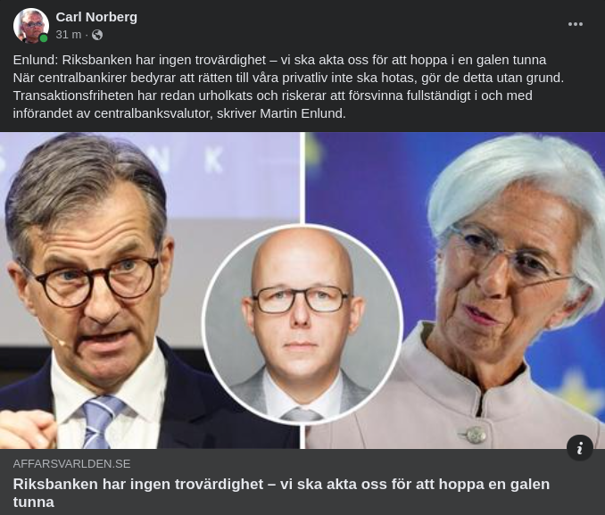 Trovärdighetslös Riksbank I Affärsvärlden