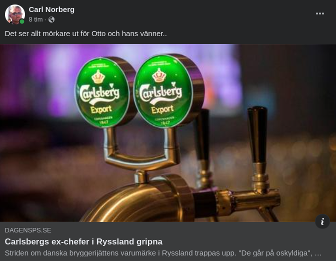 Carlsbergschefer Gripna I Ryssland