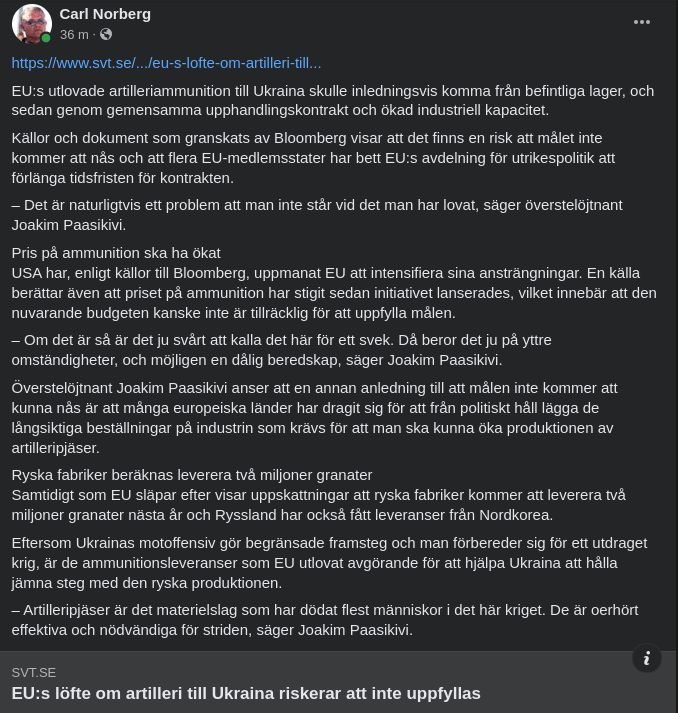 Ouppfyllda Ukrainalöften..