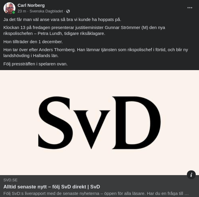 Petra Lundh Ny Rikspolischef