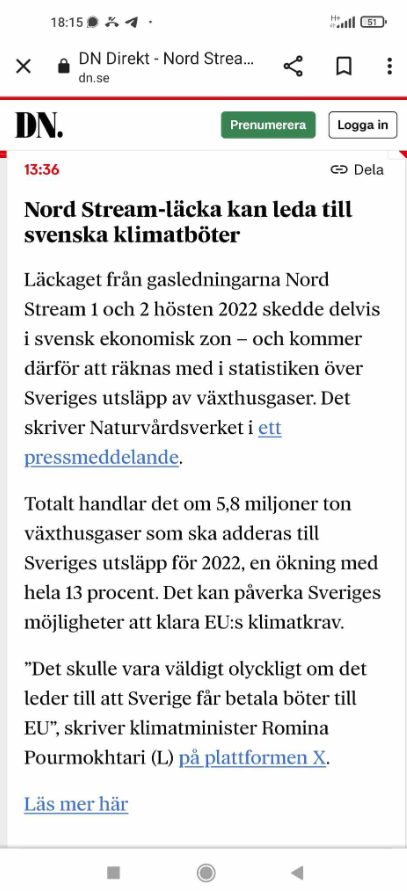 Svenska Klimatböter För Nord Stream?..