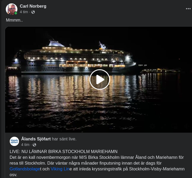 Från Mariehamn Till Stockholm