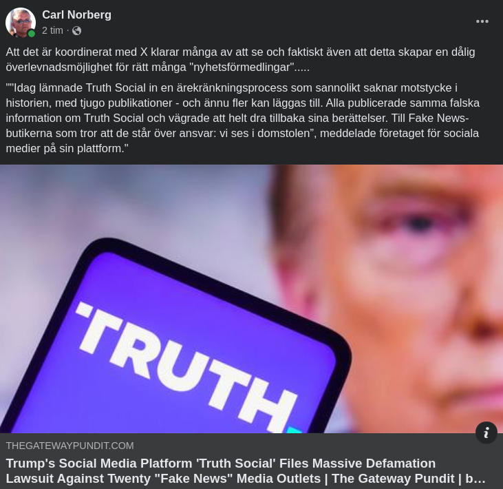 Truth Social Stämmer 20 Nyhetsorganisationer