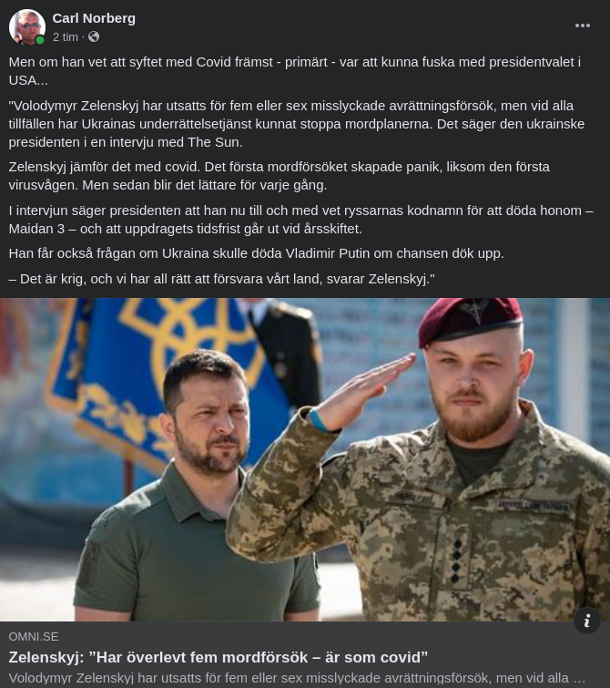 Mordförsök Som Covid För Zelensky