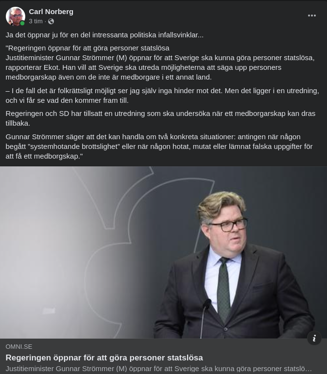 Svensk Öppning För Statslöshet