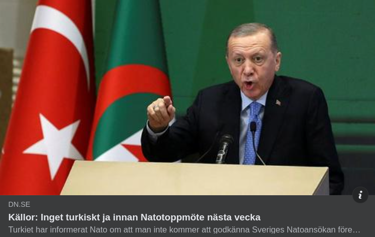Turkiet Uppehåller Fortsatt Sveriges Natomedlemskap