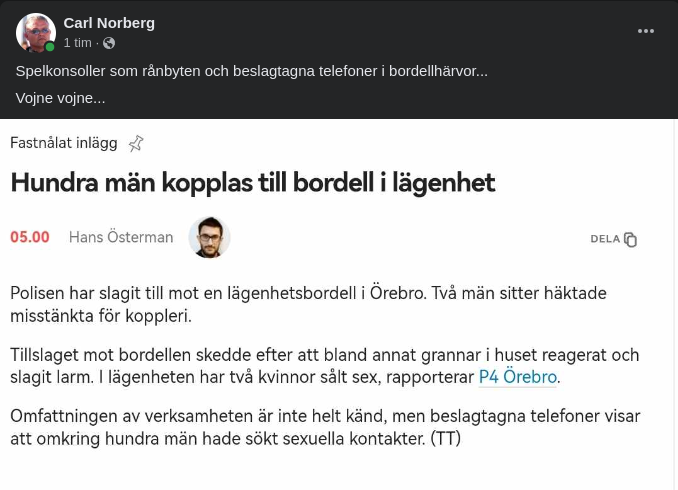 Bordelltelefoner Kopplar 100 Män