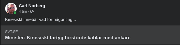 Kinesiskt Fartyg & Förstörda Kablar