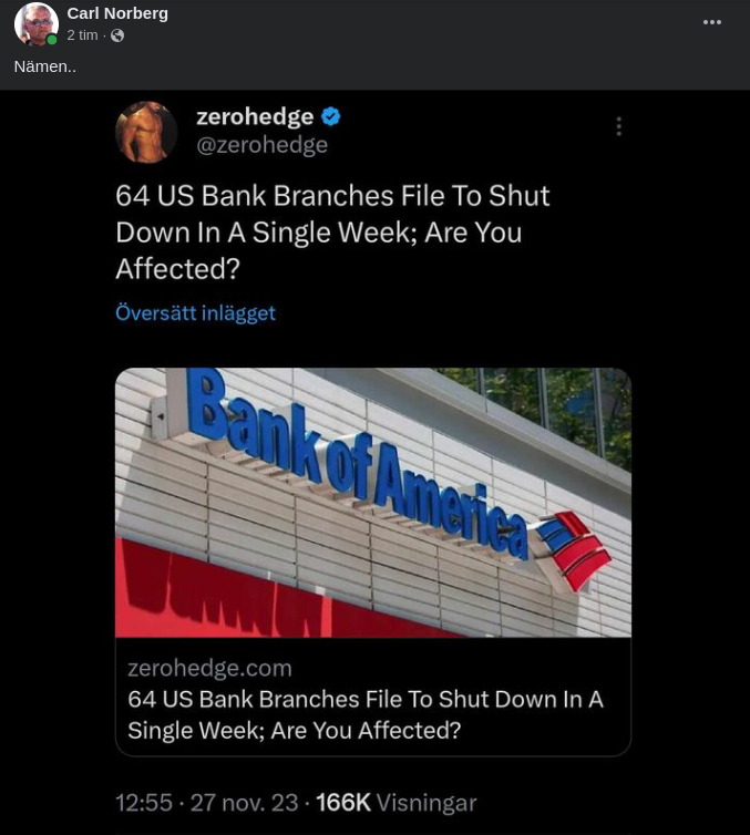 Amerikanskt Bankkontorsstängande