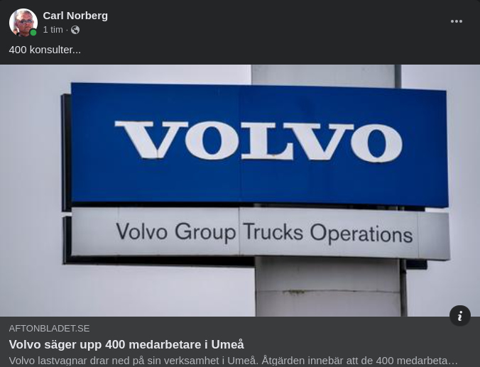 400 Volvomedarbetare Får Gå I Umeå