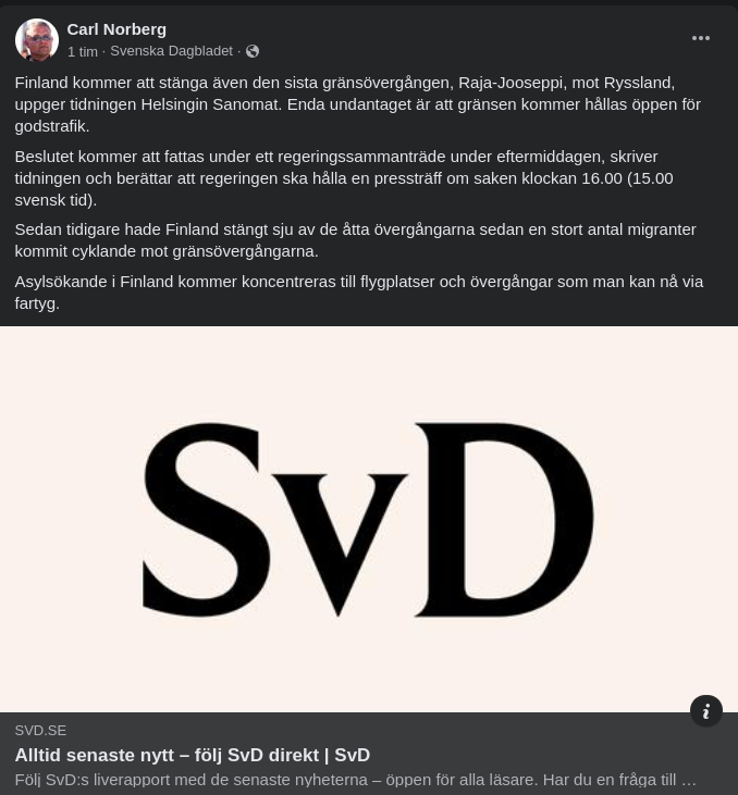 Gränsstängande Finland