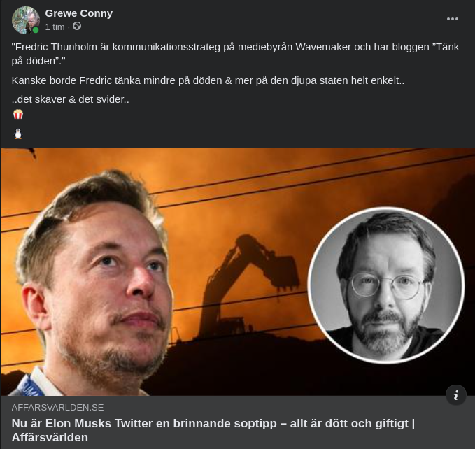 Kommunikationsstrategen Fredric & Twitter I Affärsvärlden.se