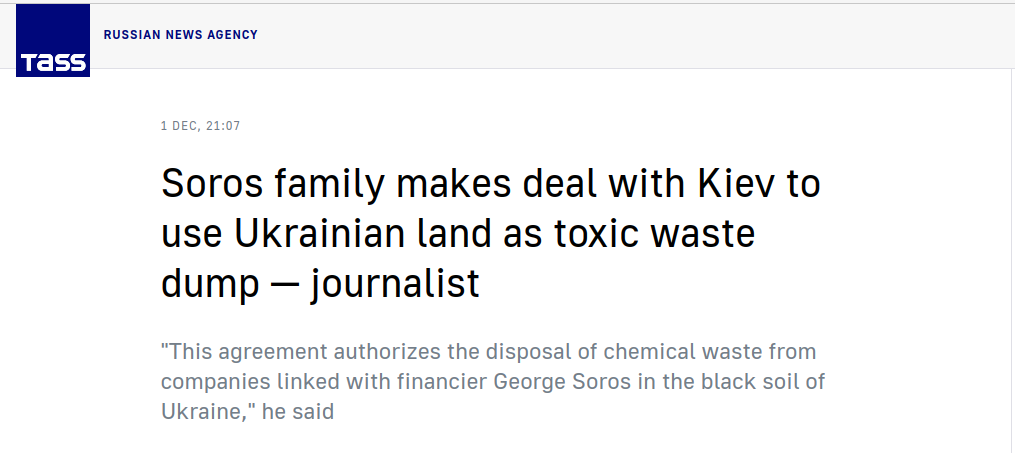 Sorosfamiljen Avtalar Om Dumpning Av Giftigt Avfall I Ukraina