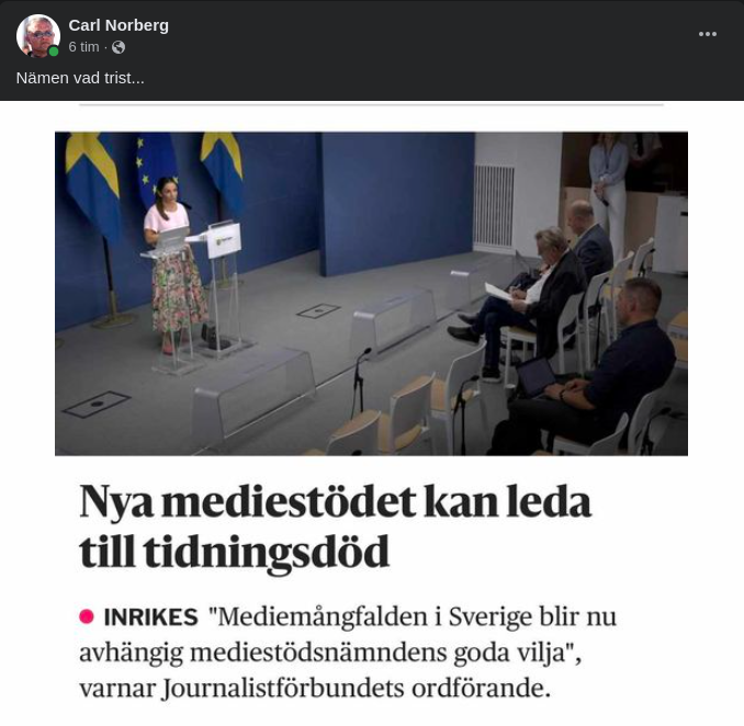 Tidningsdödande Mediestöd