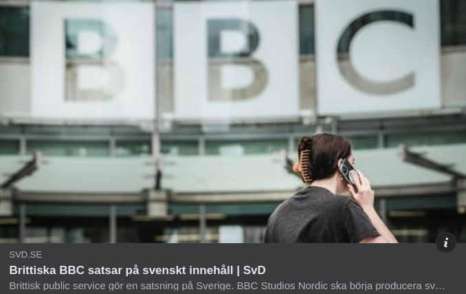 BBC Satsar På Svenskt Innehåll