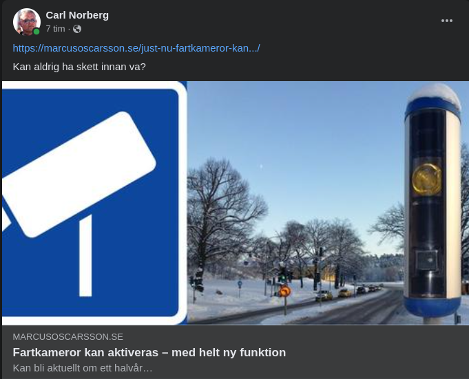 Fartkameror & Helt Ny Funktion..