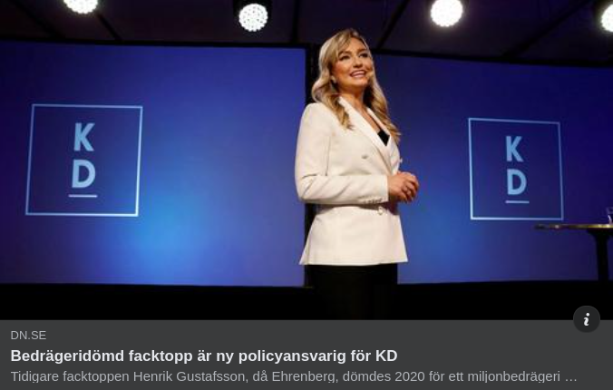 Bedrägeridömd & Policyansvarig För KD