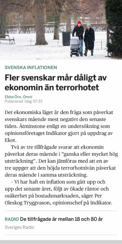 Terrorhot & Ekonomiskt Mående