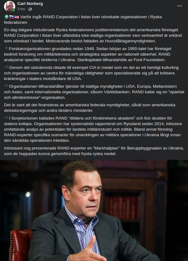 Varför RAND Corporation Oönskade I Ryssland