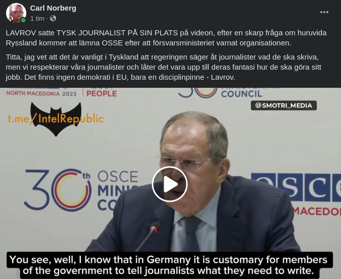 Lavrov & En Tysk Hornalist
