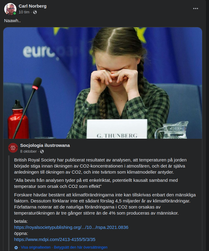 Omänsklig Klimatpåverkan