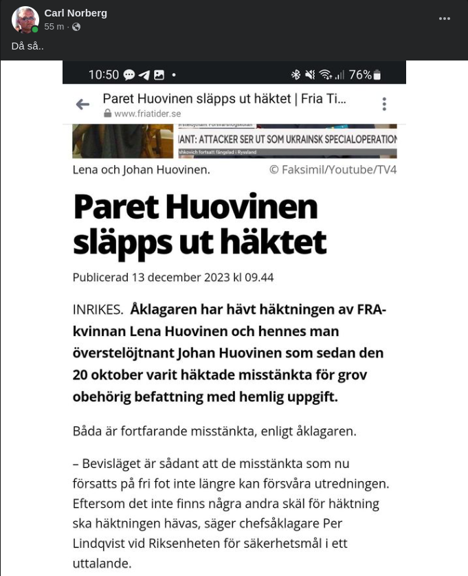 Hävd Häktning För Paret Huovinen