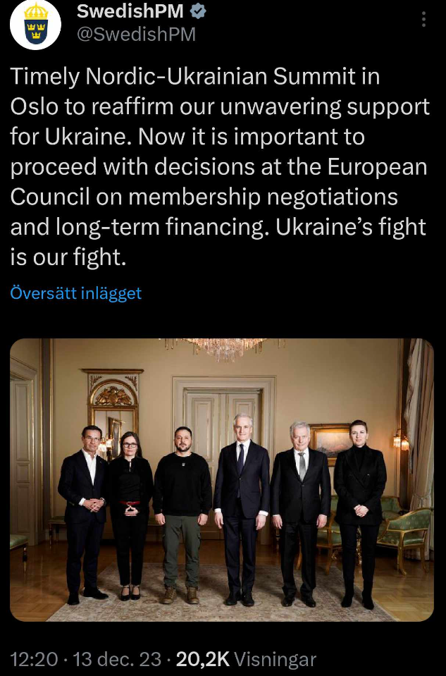 Nordiskt Ukrainamöte I Oslo